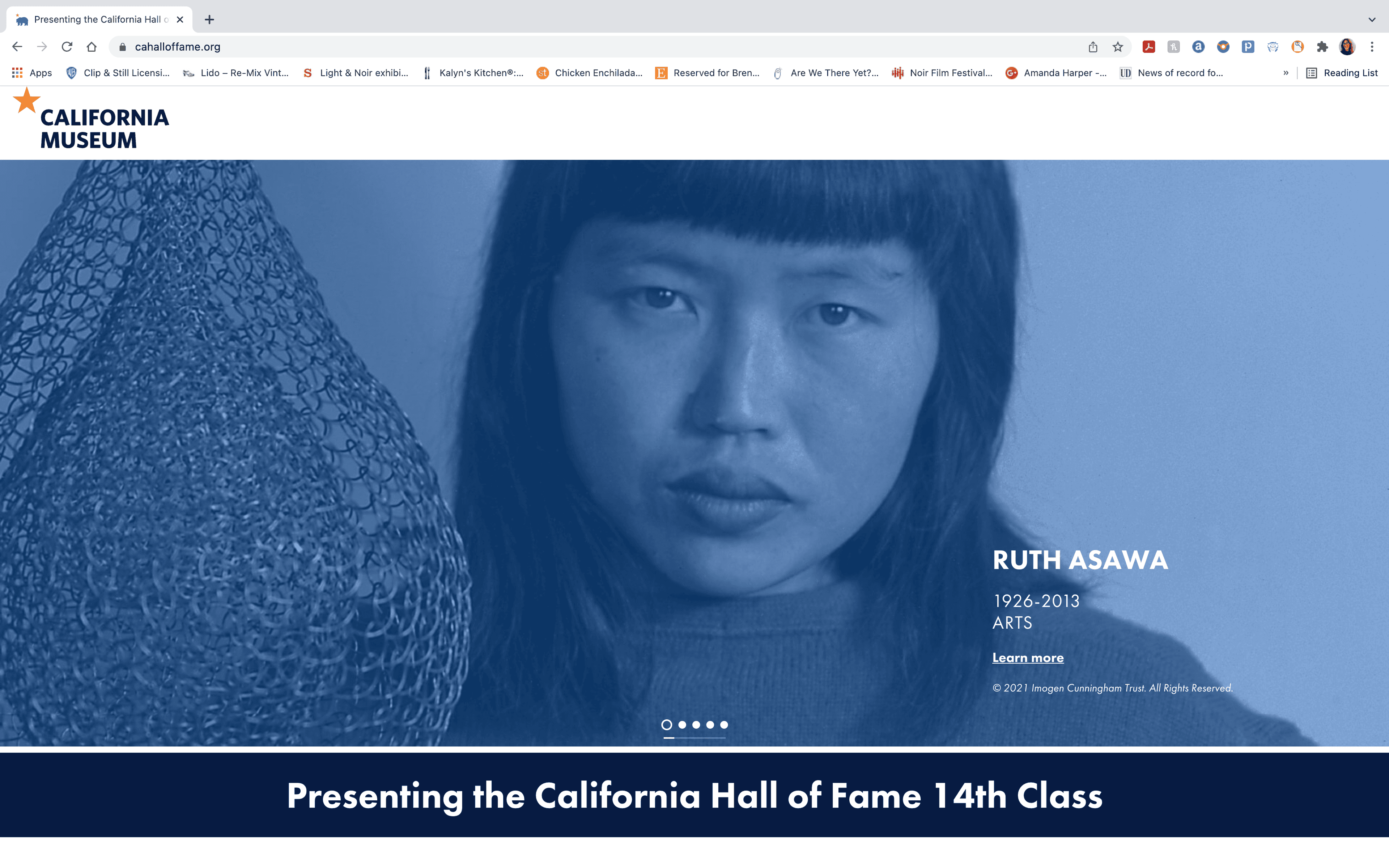 Responsive California Hall of Fame microsite written, designed, and produced by Brenna Hamilton.