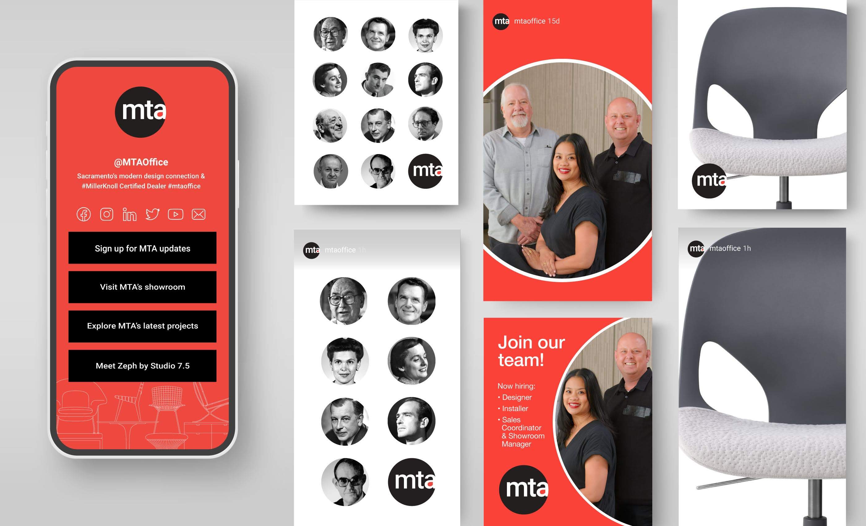 MillerKnoll dealer brand system across social media content image