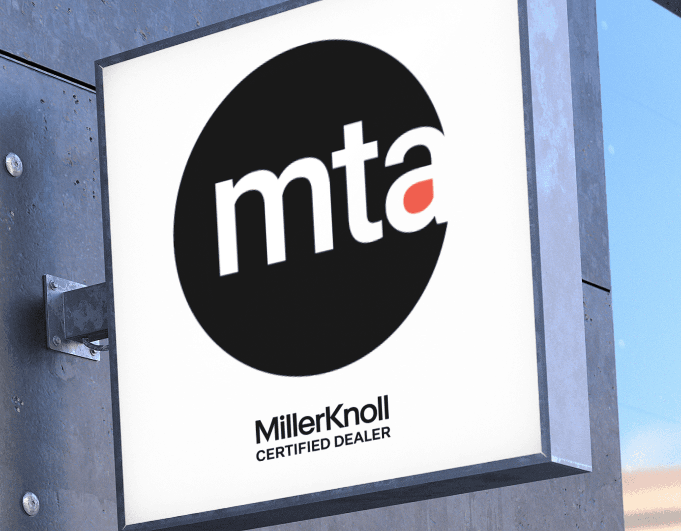 MillerKnoll dealer brand system exterior marquee sign image