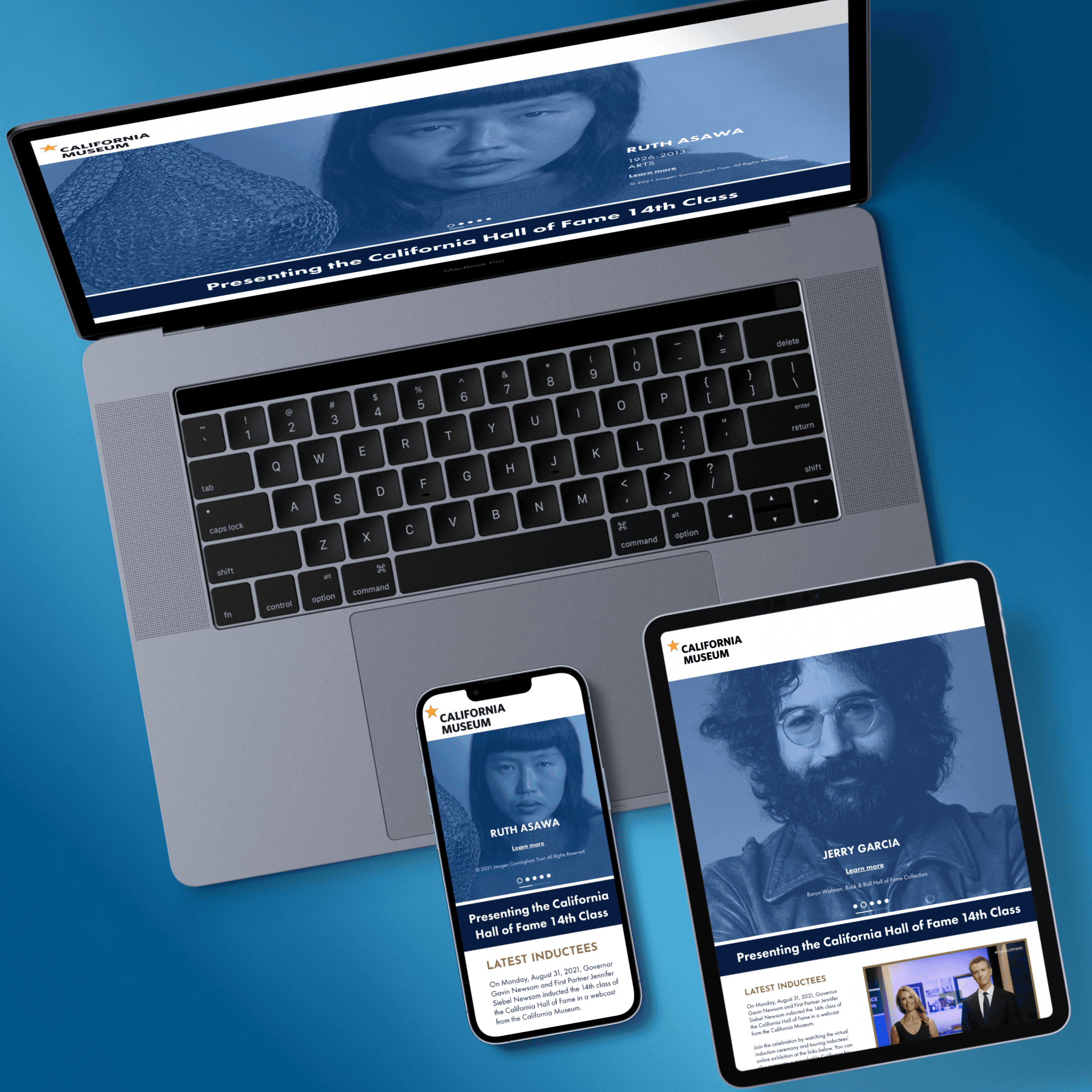 California Hall of Fame micro website responsive device image