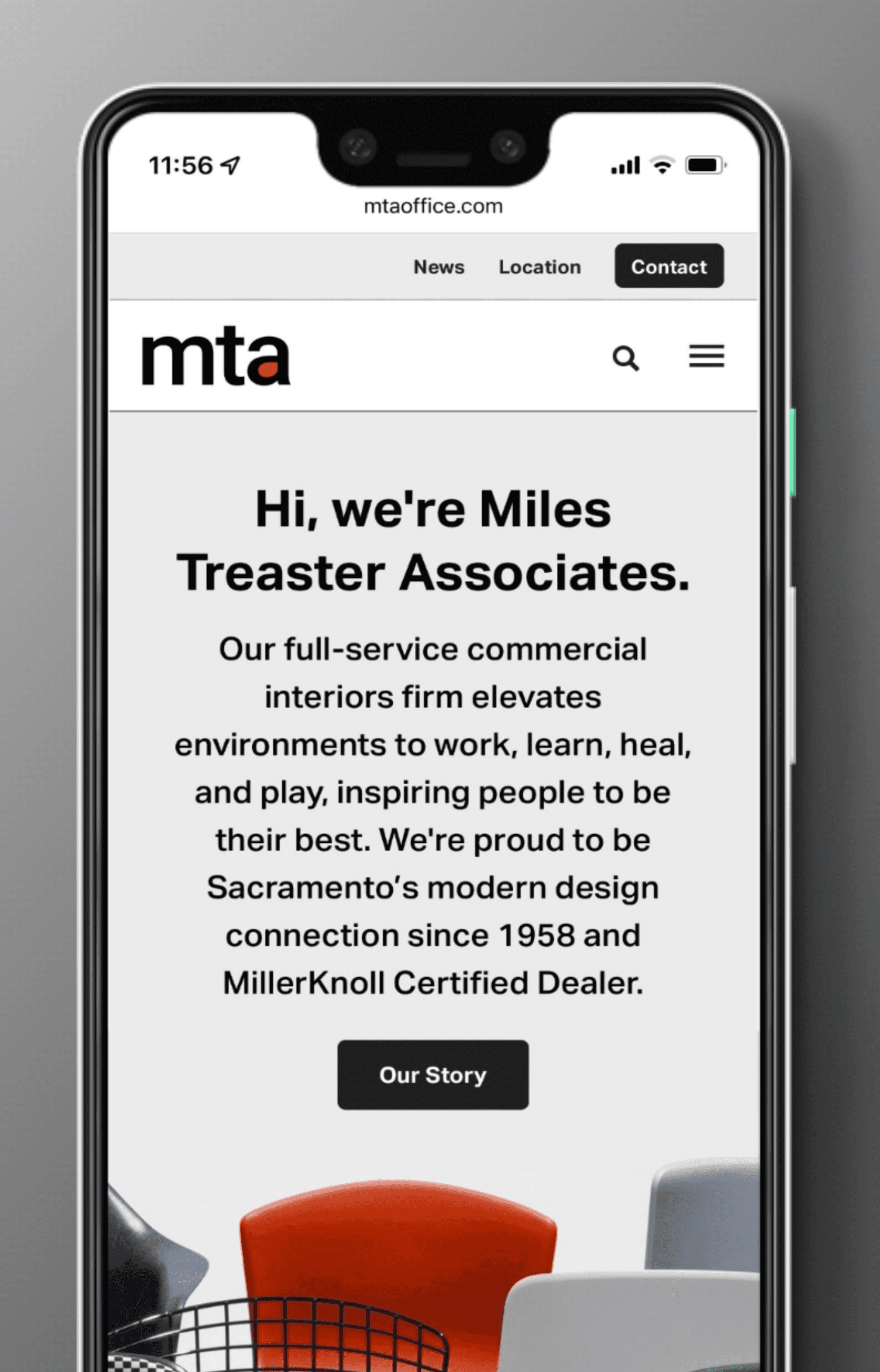 MillerKnoll dealer brand system responsive mobile website image