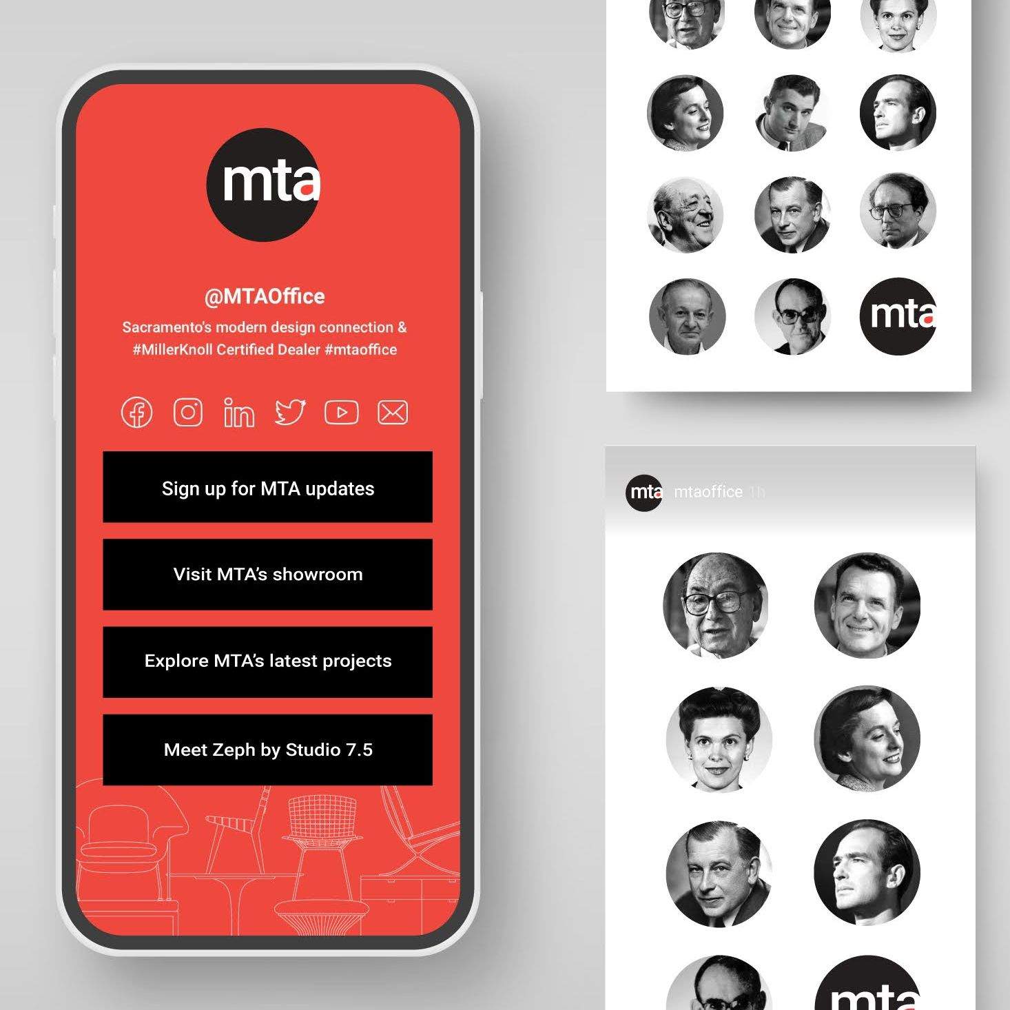 MillerKnoll dealer brand system across social media content image