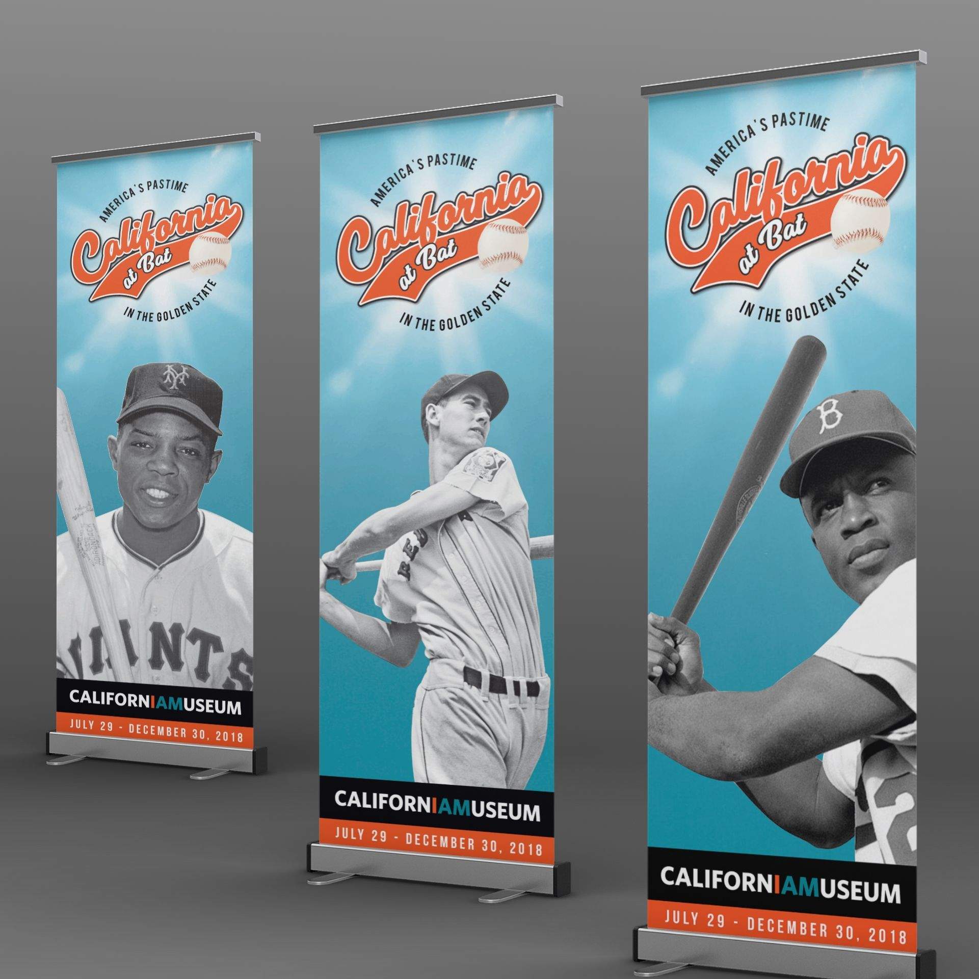 California at Bat exhibition brand system image