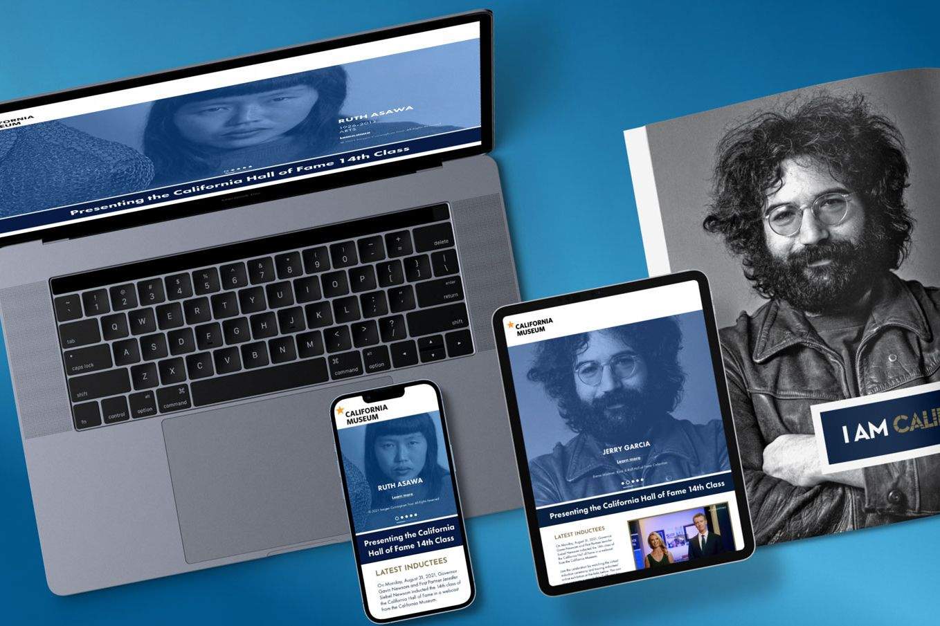 California Hall of Fame brand system, including responsive website and branded media kit, image