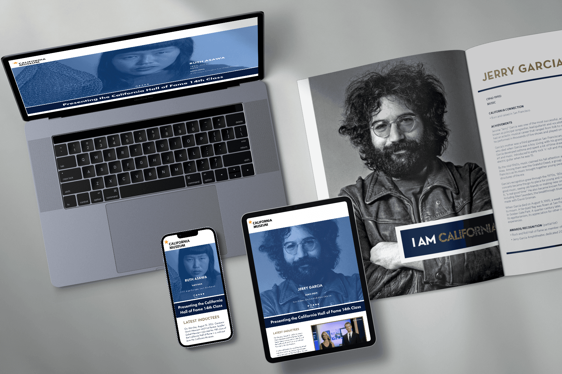 California Hall of Fame brand system, including responsive website and branded media kit, image