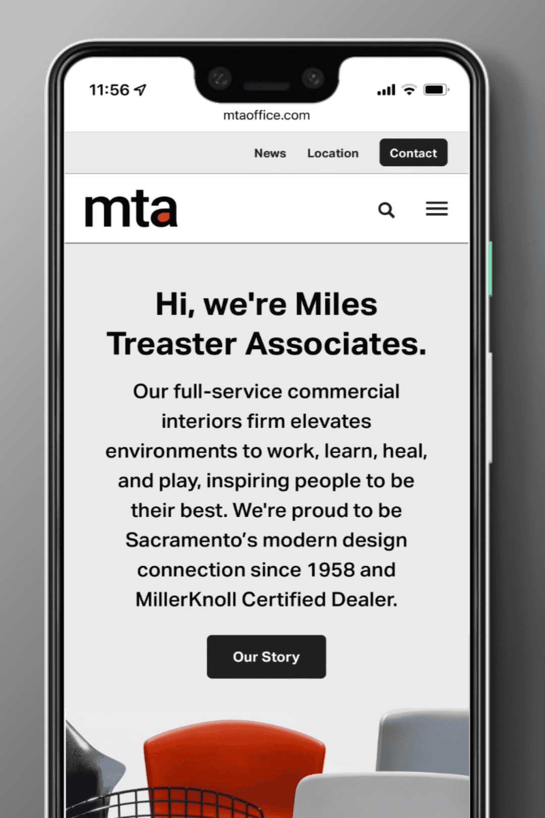 MillerKnoll dealer responsive website by Brenna Hamilton, modern brand strategist driving growth up to 800%.