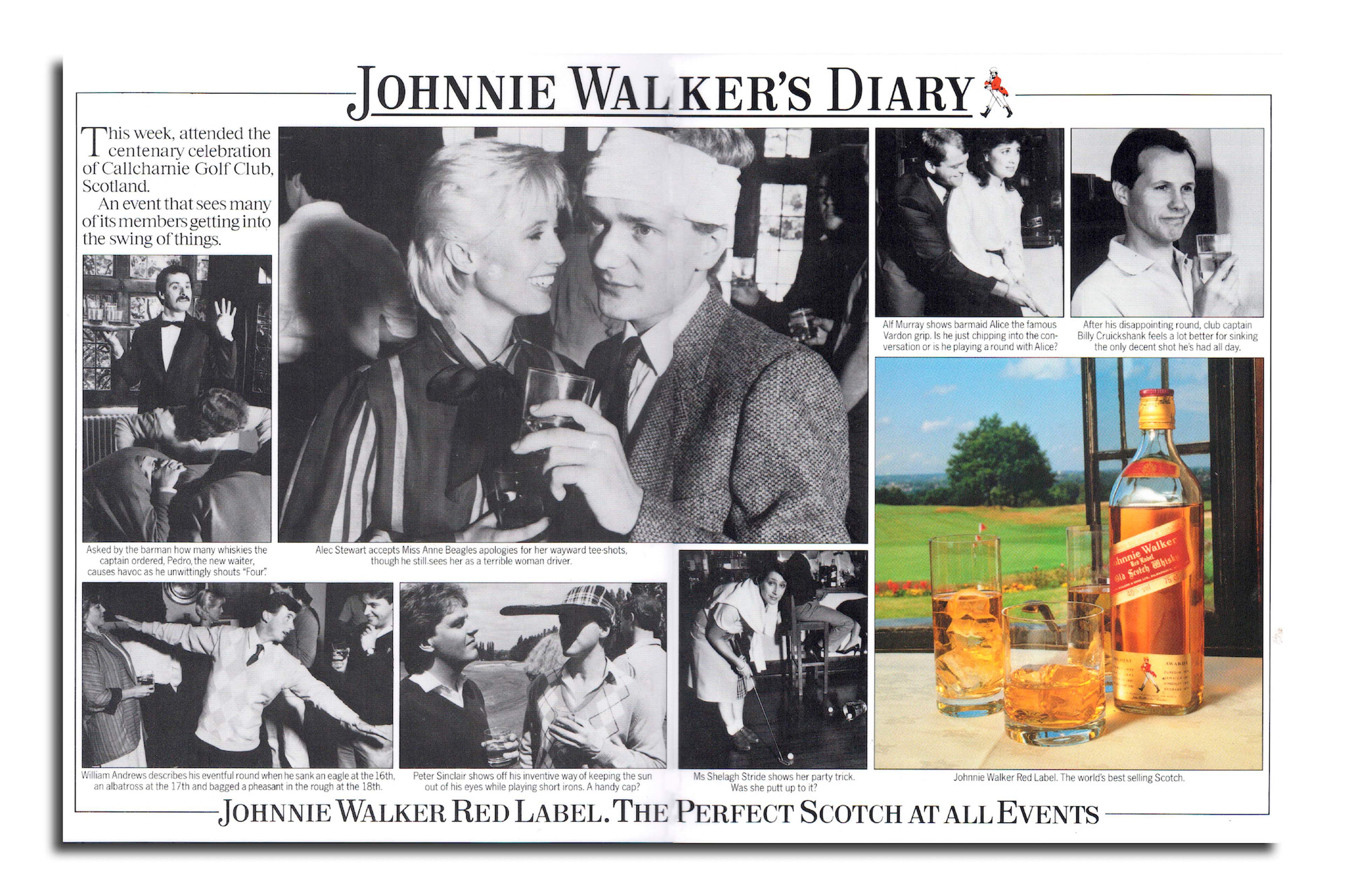 Johnnie Walker Red Label double-page spread in the Johnnie Walker's Diary campaign.