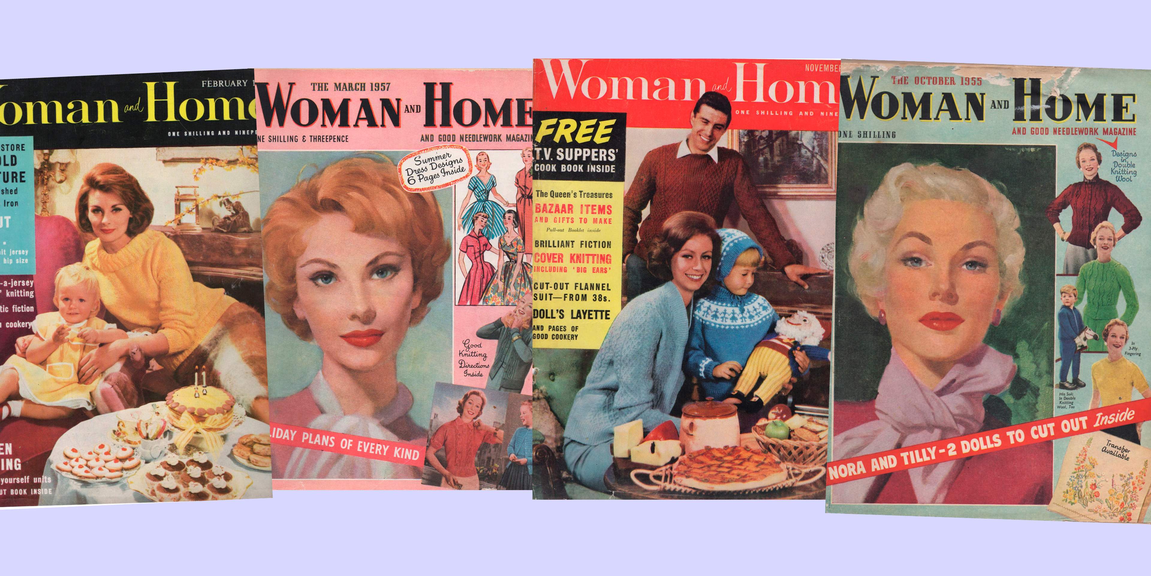1950s and 1960s women's magazine covers. A selection of Woman and Home magazines.