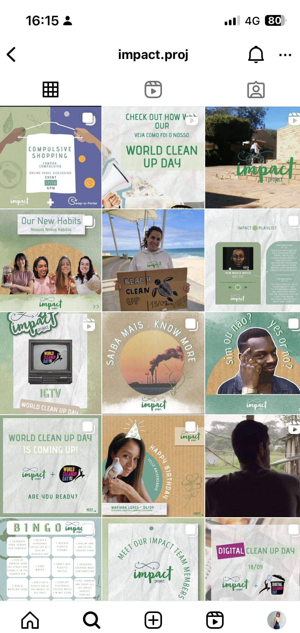 Image of Impact Project Instagram page.