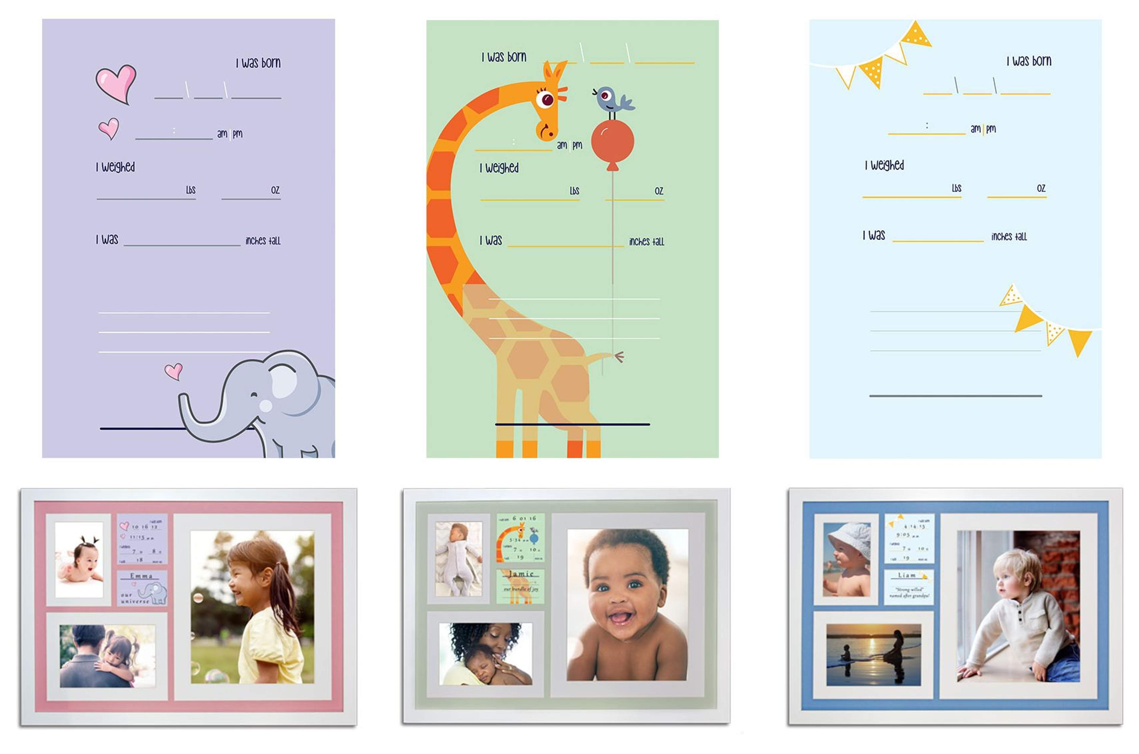 Picture frames for Golden Ratio Experience to write baby milestones within. 