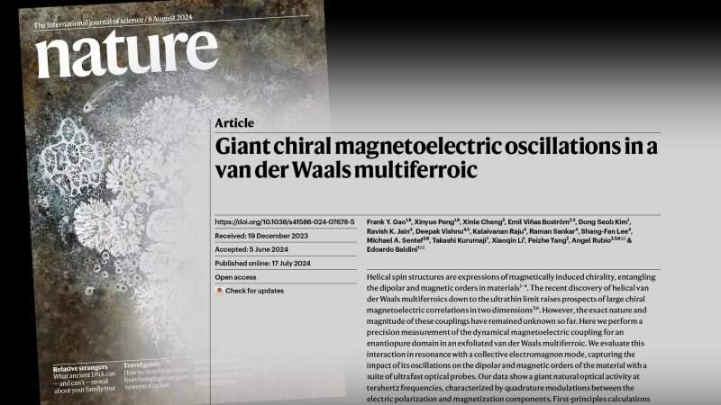 Original preview from the UT video about Edoardo Baldini, showing the featured Nature research paper.