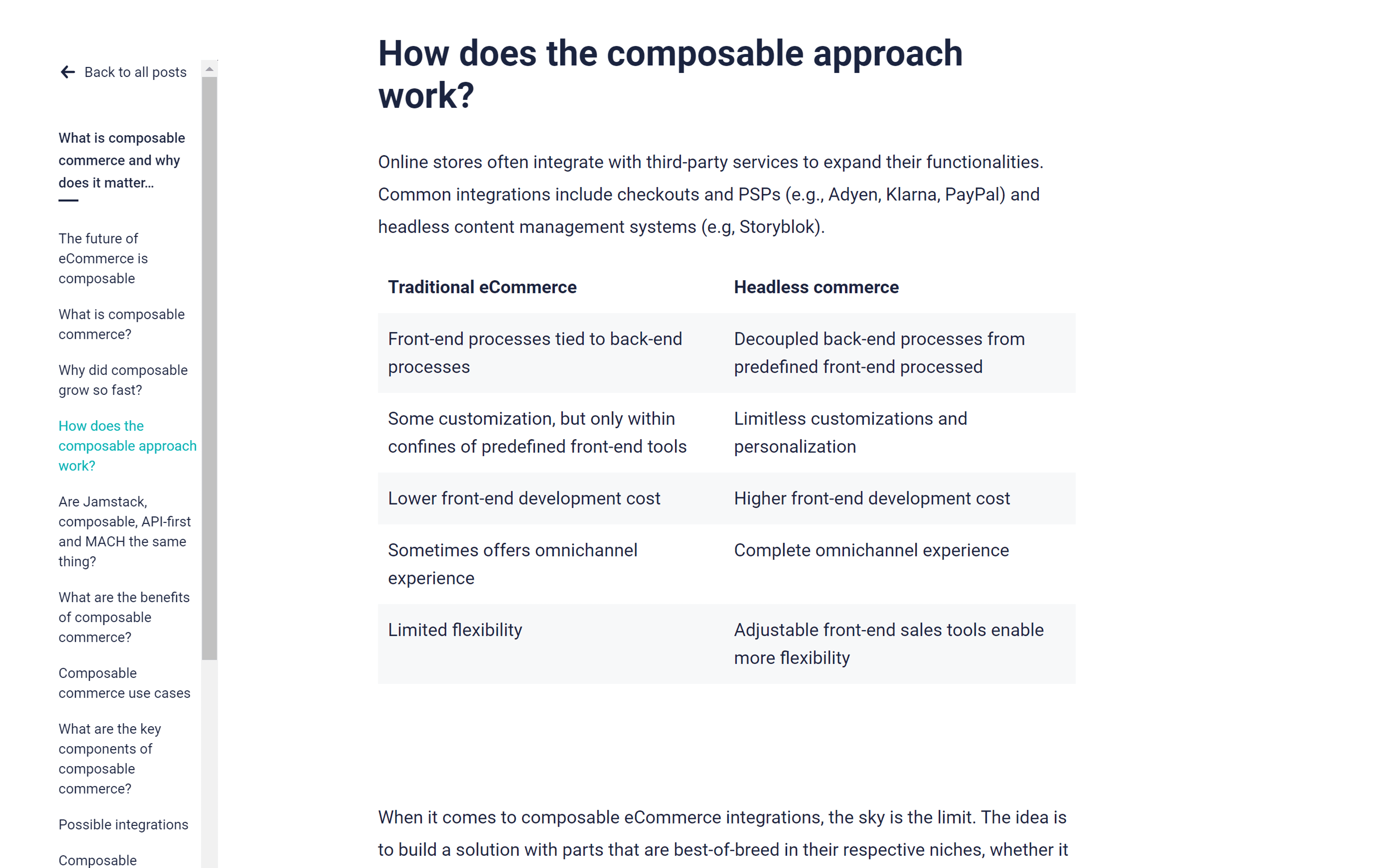 Storyblok article on composable commerce