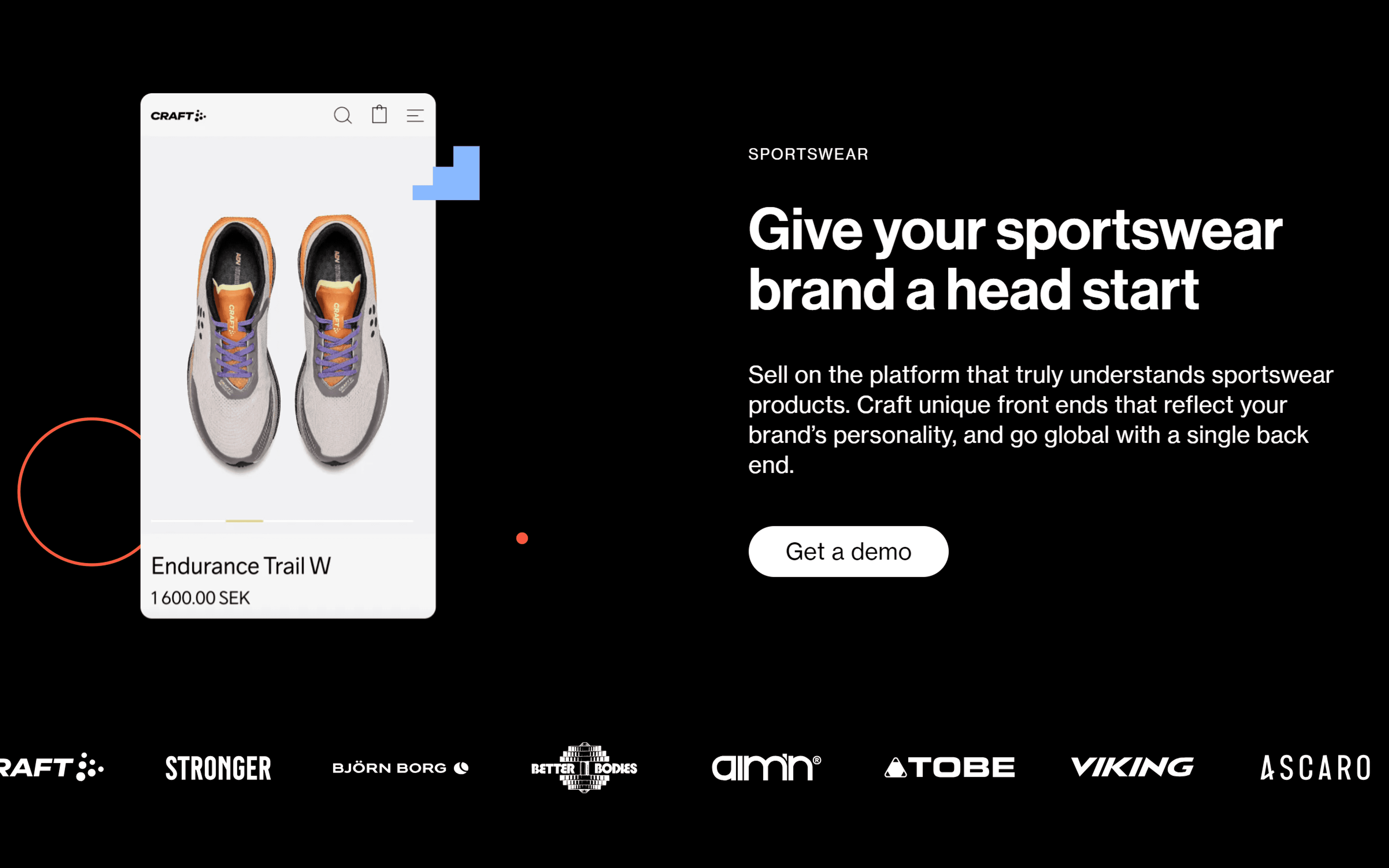 Product landing page example