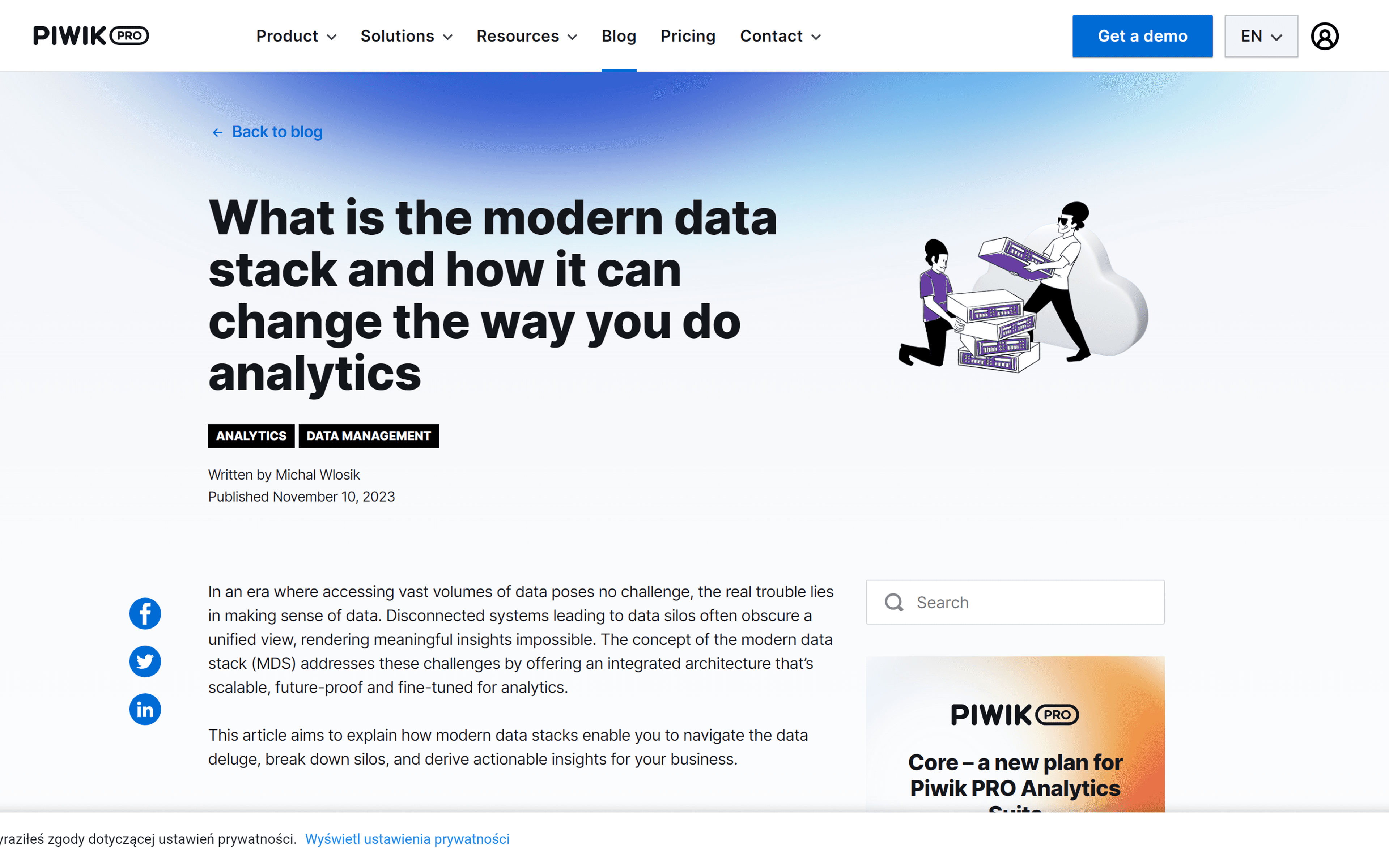 Piwik PRO article: What is the modern data stack and how it can change the way you do analytics