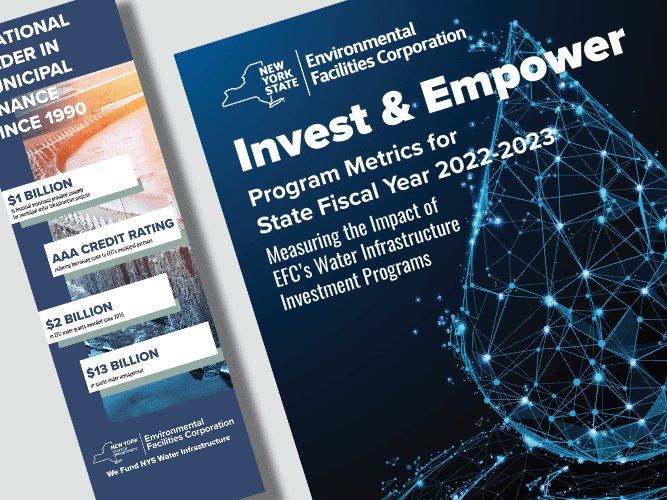 cover images of various brochures for the Environmental Facilities Corporation