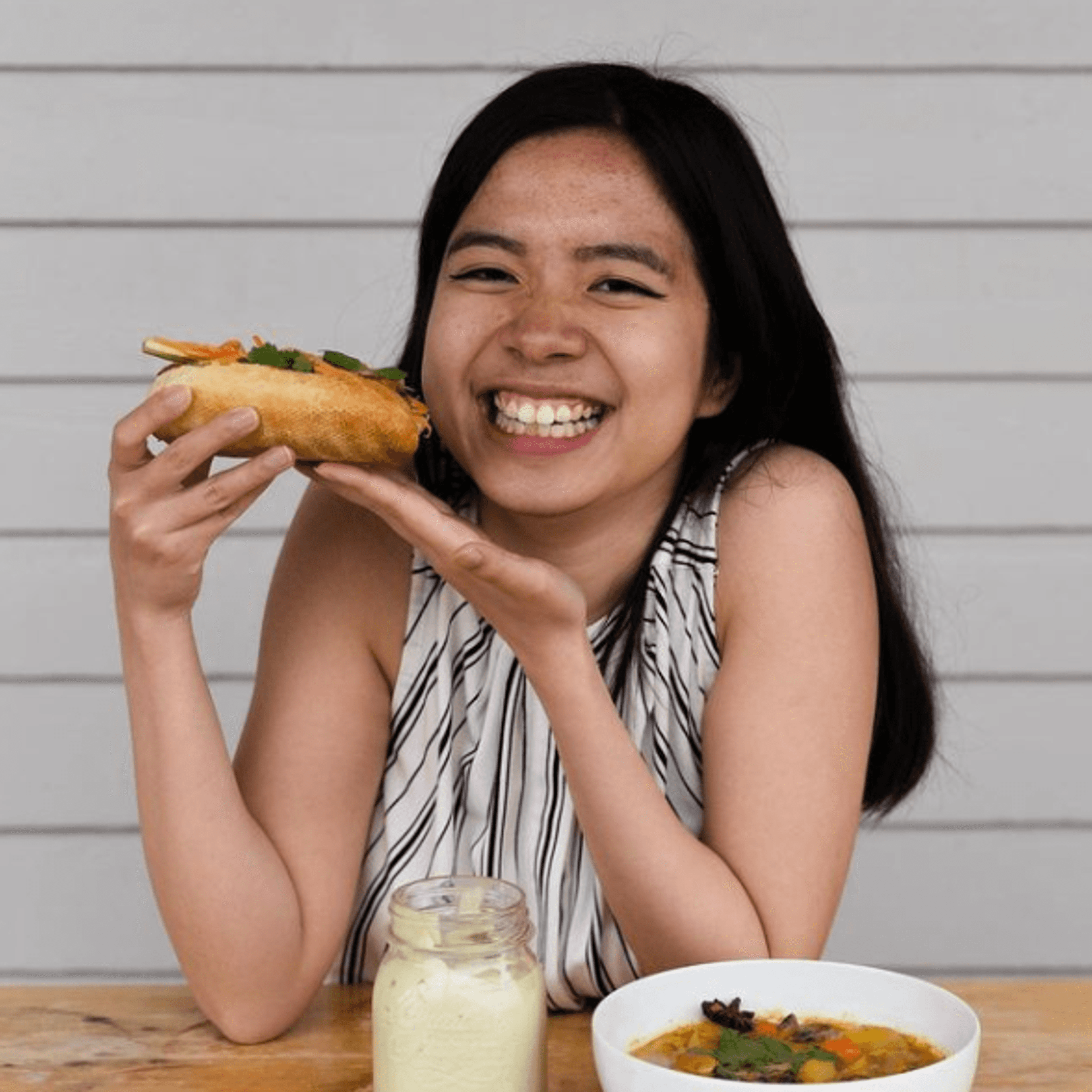 — Anh Tran, the amazing boss lady behind Veggie Anh!
