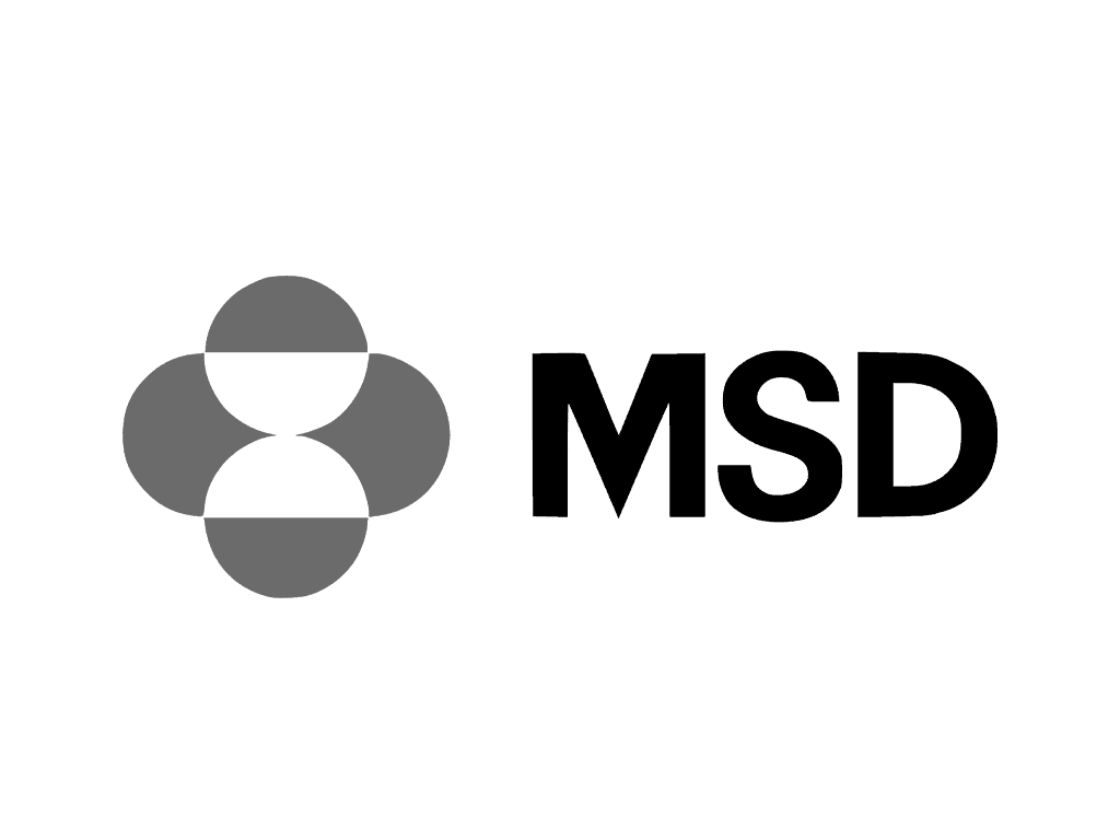 MSD logo, a pharmaceutical and health solutions company.
