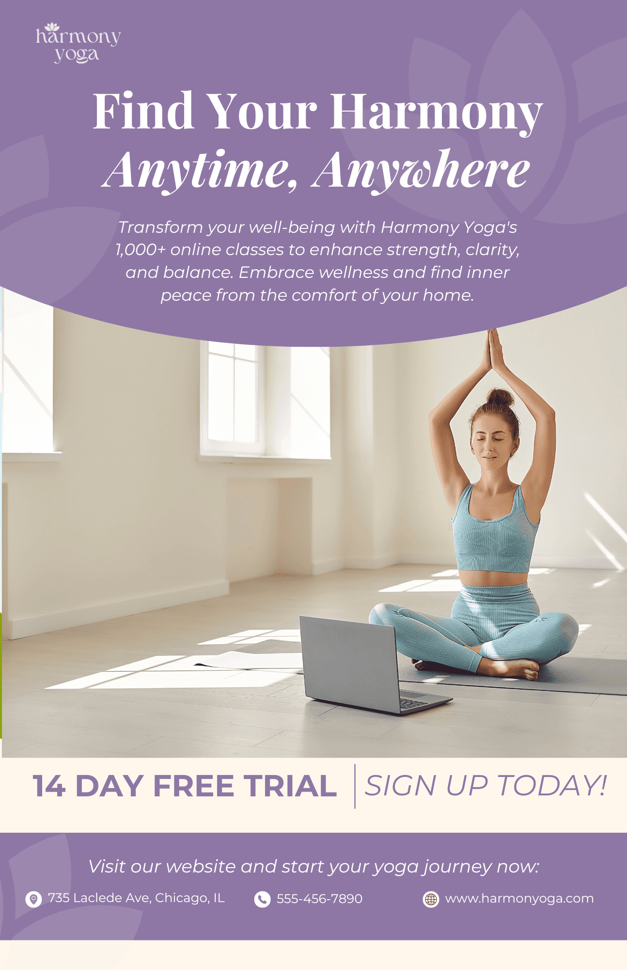 Access to over 1,000 online yoga classes anytime.