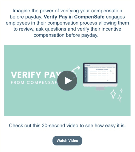 Sample email from the verify pay marketing campaign