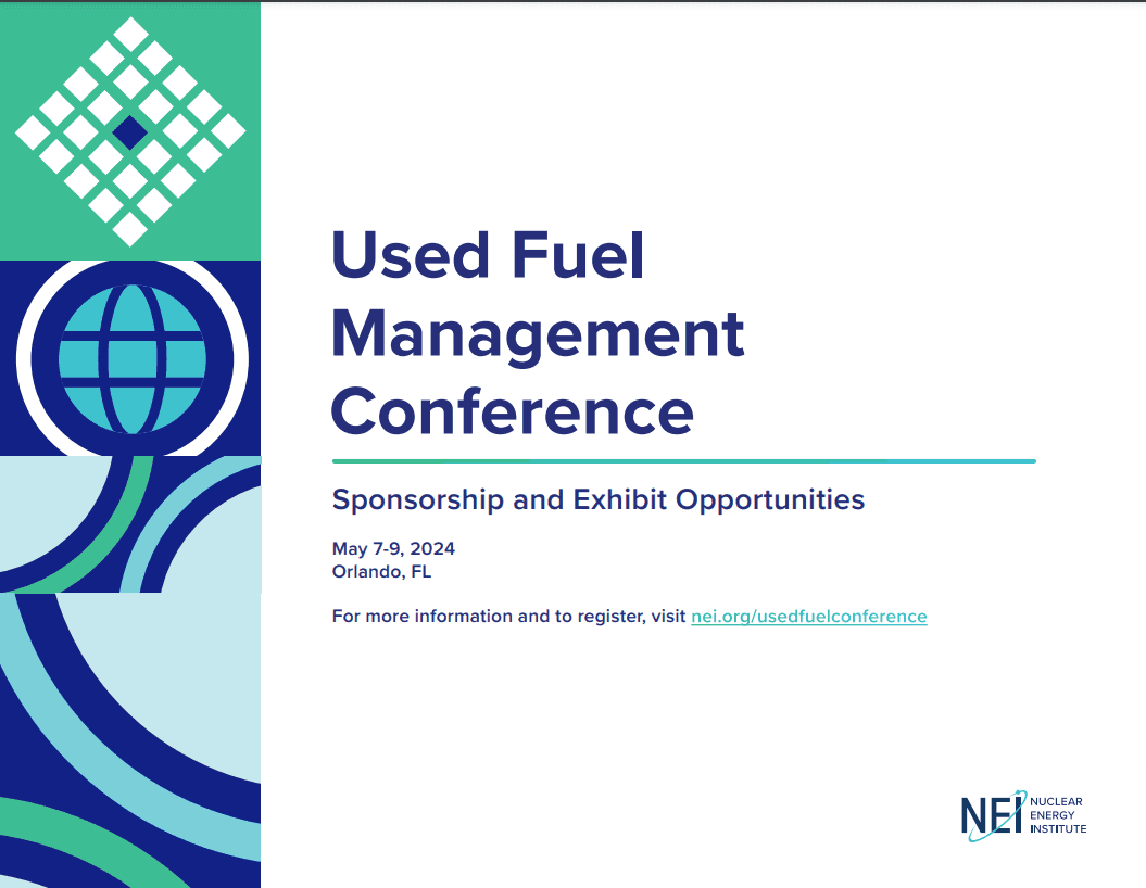 Title page for the Used Fuel Management Conference sponsorship and exhibitor opportunities.