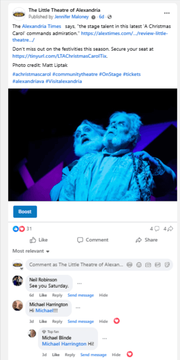 The Alexandria Times   says, "the stage talent in this latest 'A Christmas Carol' commands admiration."