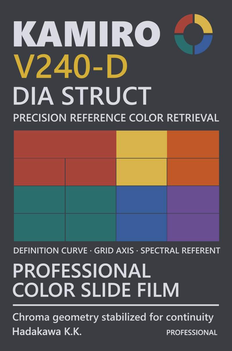 A poster for a color film brand featuring a color grid and product descriptions.