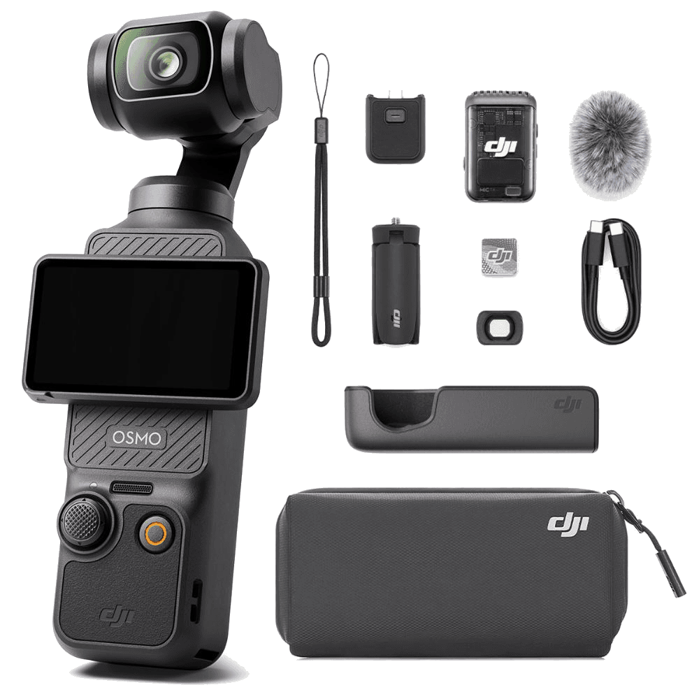 DJI Osmo Pocket 3 with accessories.