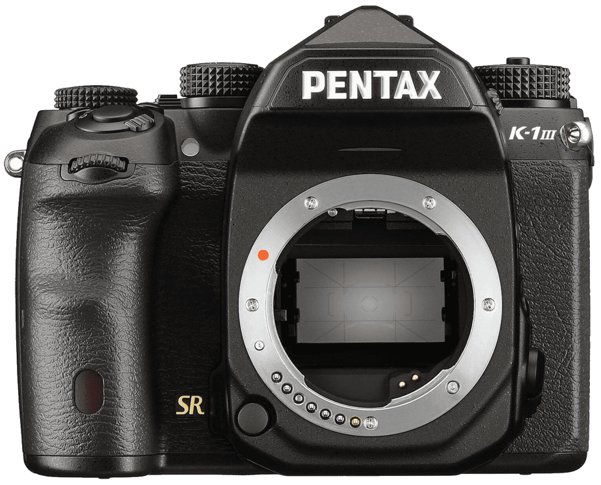 Pentax K-1 III body, front view.