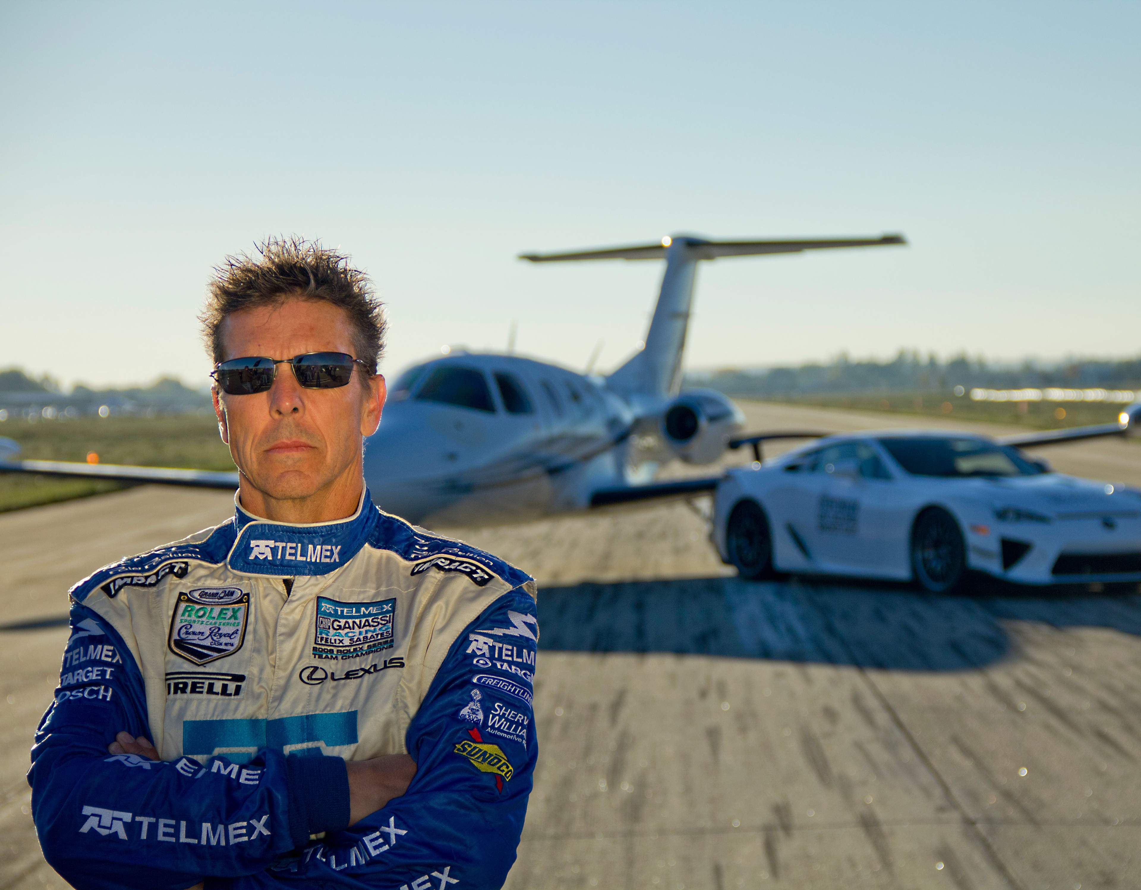 Stevinson LFA | Eclipse Shootout – Lexus driver Scott Pruett standing infront of his LFA Nürburgring and Eclips 500 Jet