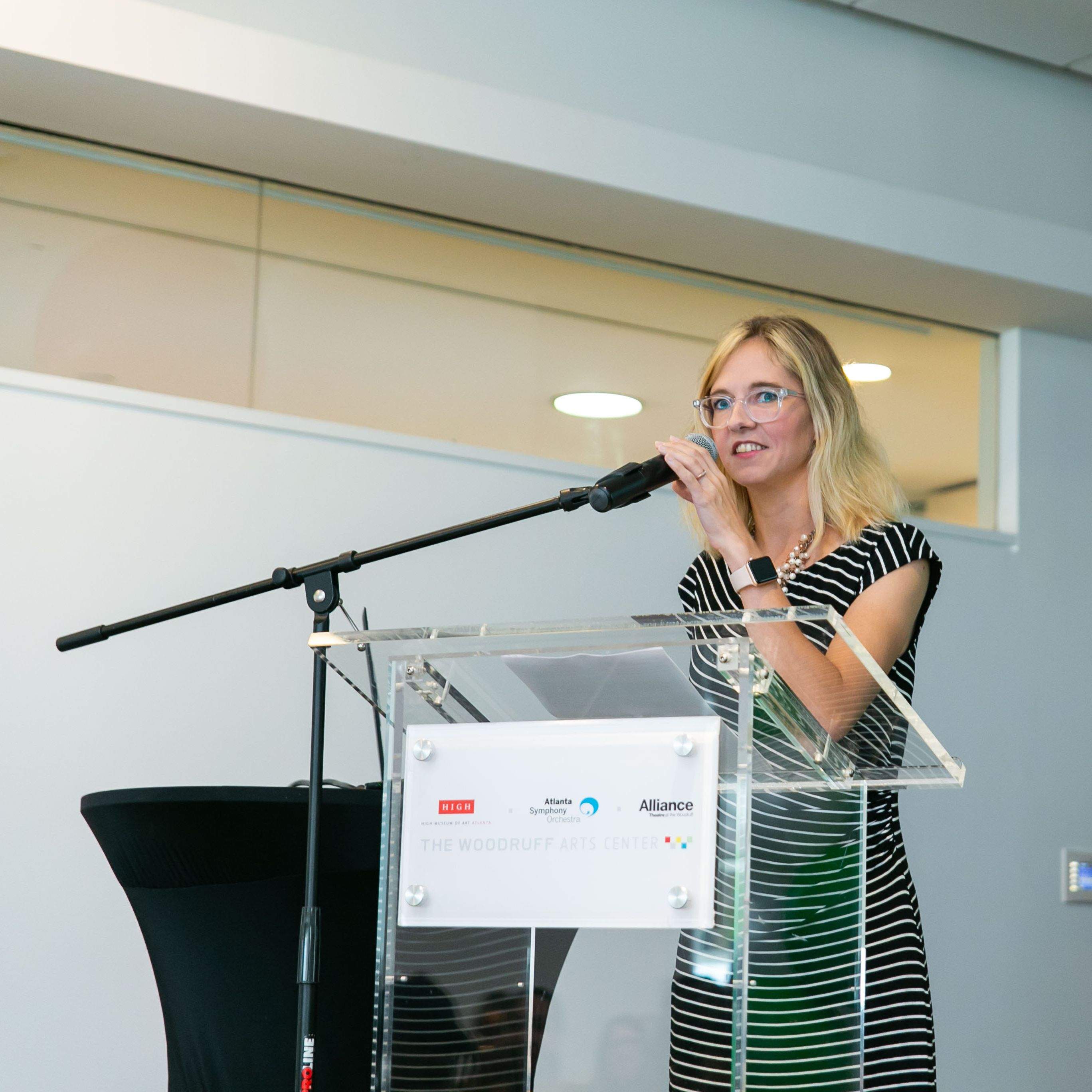 Kat Murphy Toms speaking at a conference
