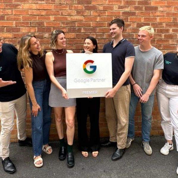 Phone with Google Ads logo on it.