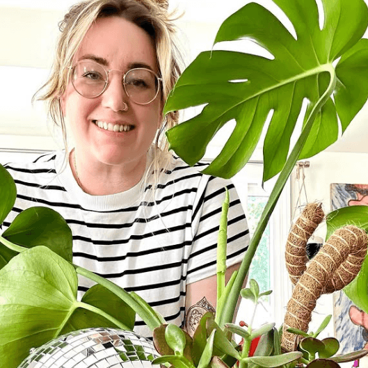copywriter Katrina koski disco ball monstera plant leaf