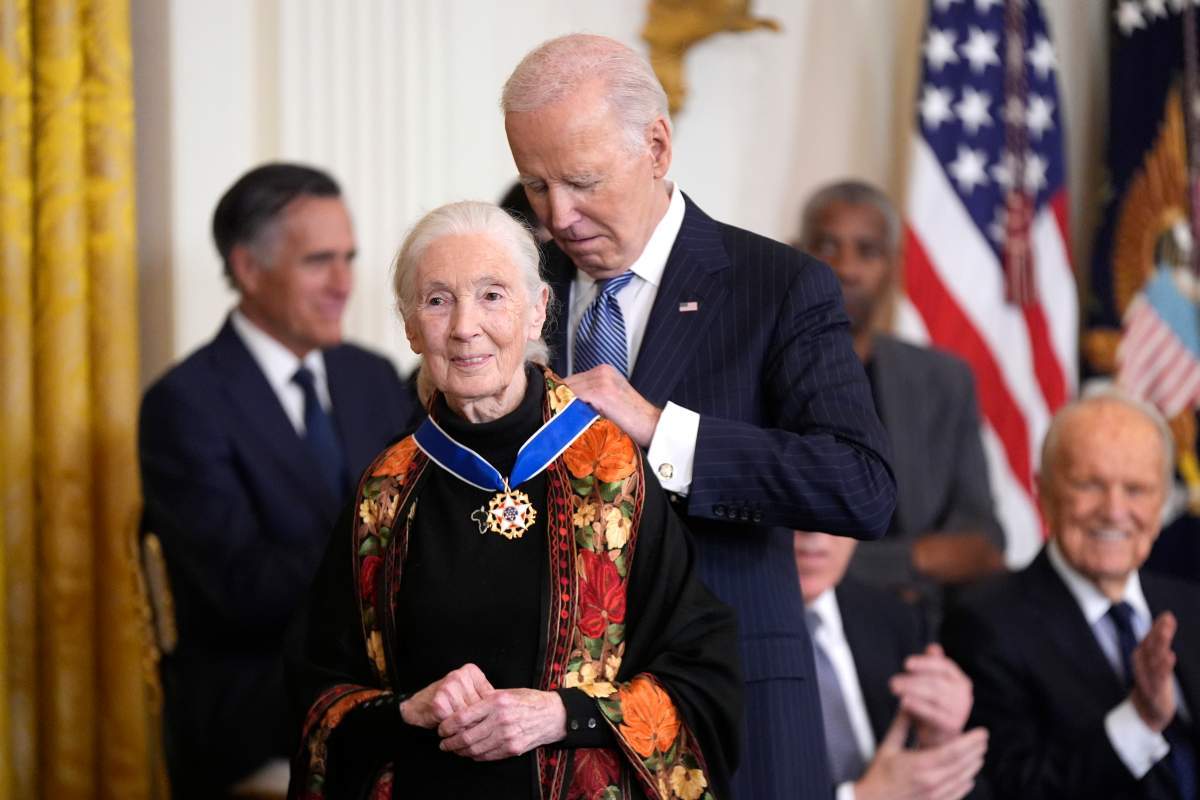 Former President Joe Biden with Jane Goodall
