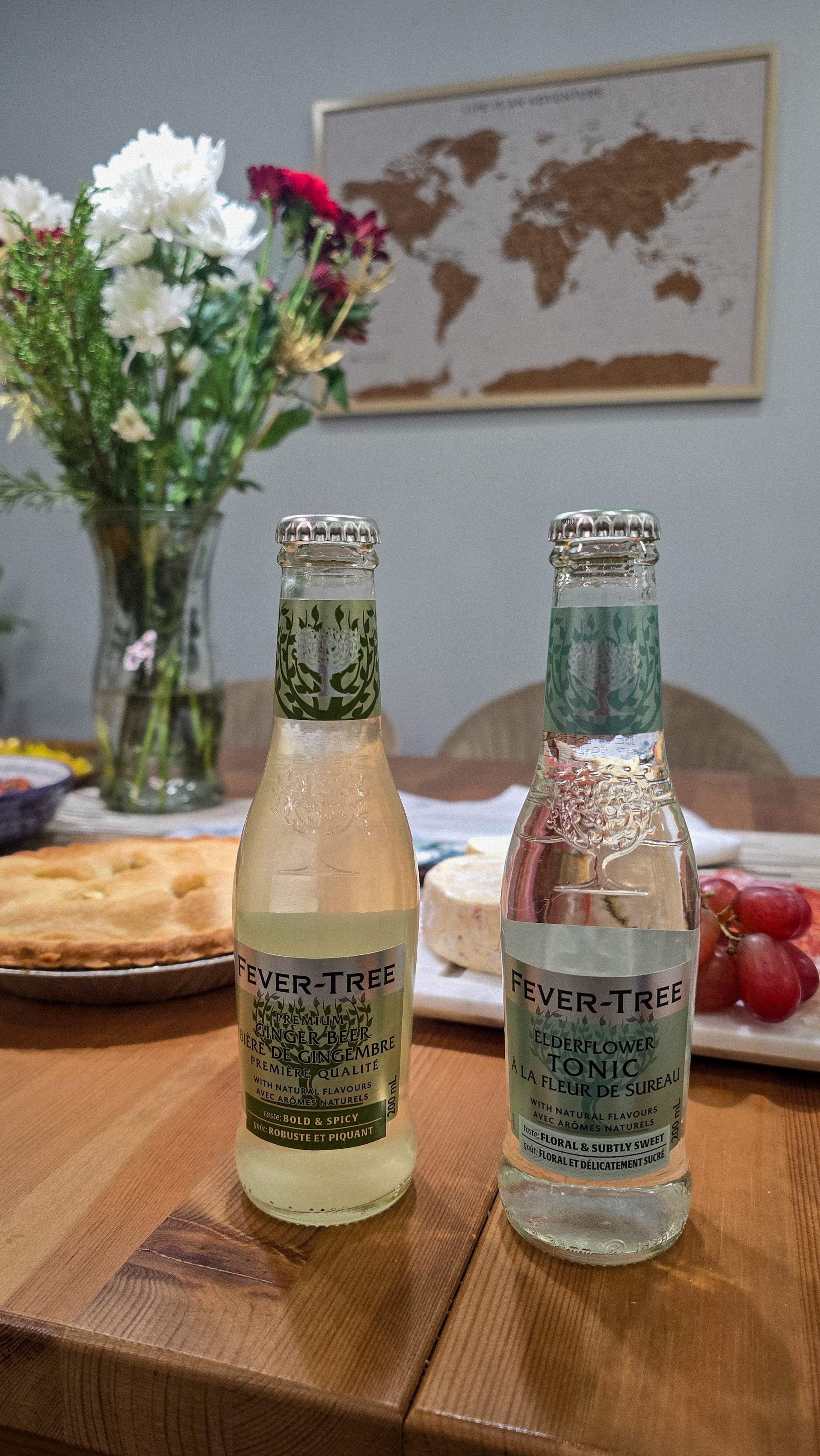 Fever Tree Elderflower Tonic Water from Marché Leo's at holiday dinner table