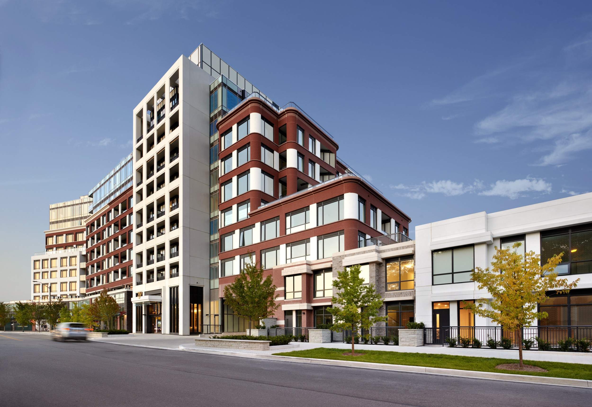 Exterior view of Edenbridge on The Kingsway. A luxury mid-rise condo by Tridel and First Capital featuring brick architecture.