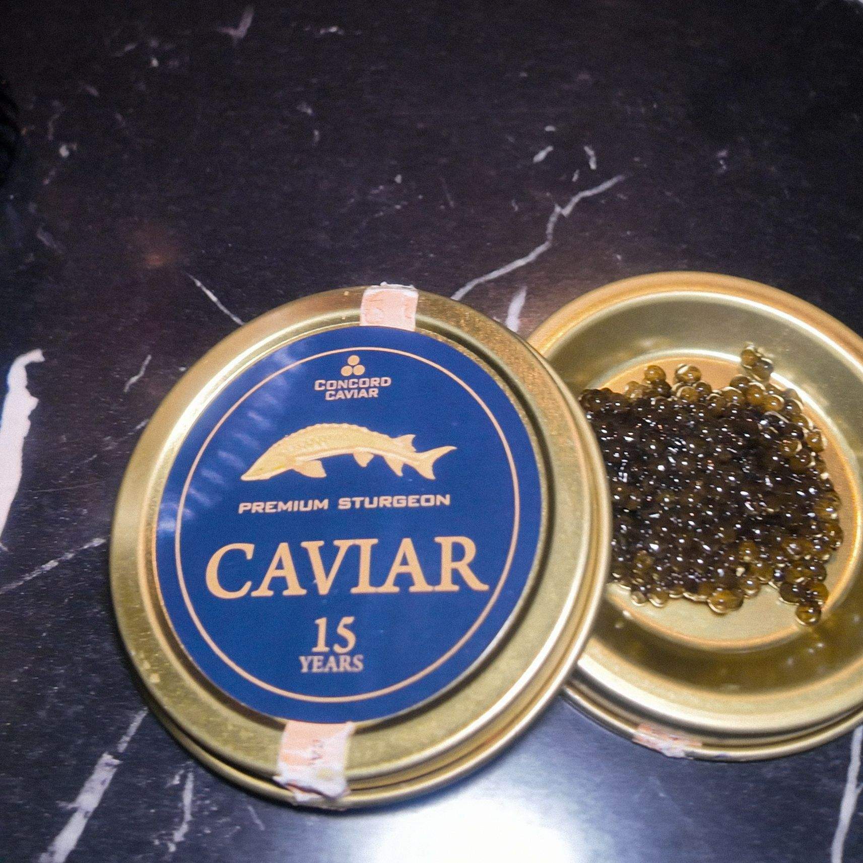 15-Year Premium Sturgeon Caviar served as an appetizer on the luxury Holiday Tasting Menu at Flame Sushi Toronto. Perfect for a holiday date
