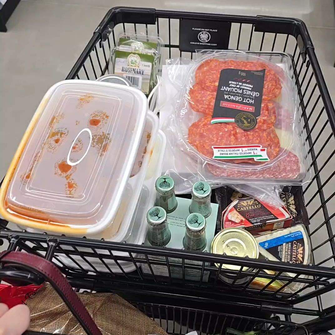 Picking up Marc Angelo Hot Genoa charcuterie at Marché Leo's for an easy, premium holiday appetizer board. 🧀