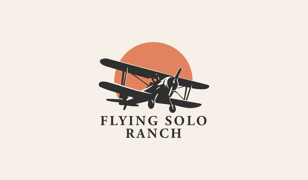 Biplane logo for Flying Solo Ranch