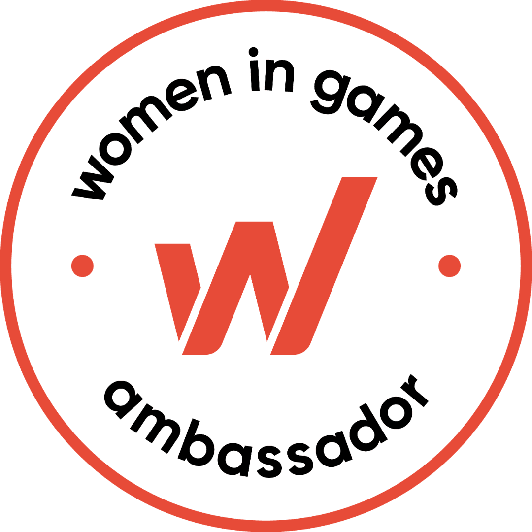 Women in Games orange logo
