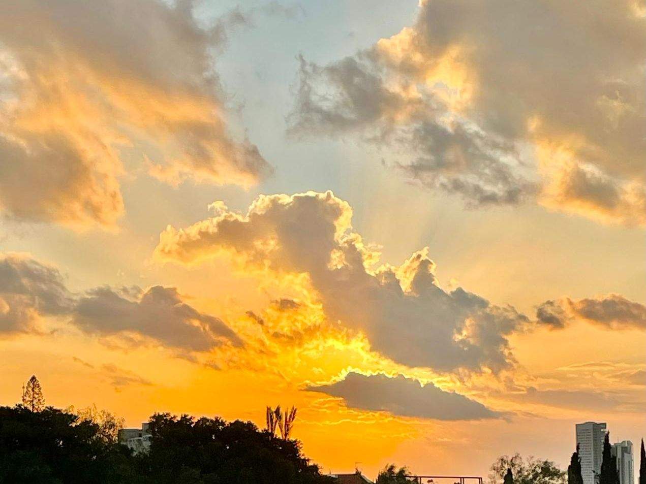 Warm early morning light and clouds over Limassol, Cyprus.
