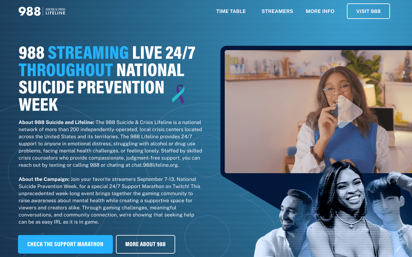 Website image of the Support Marathon landing page